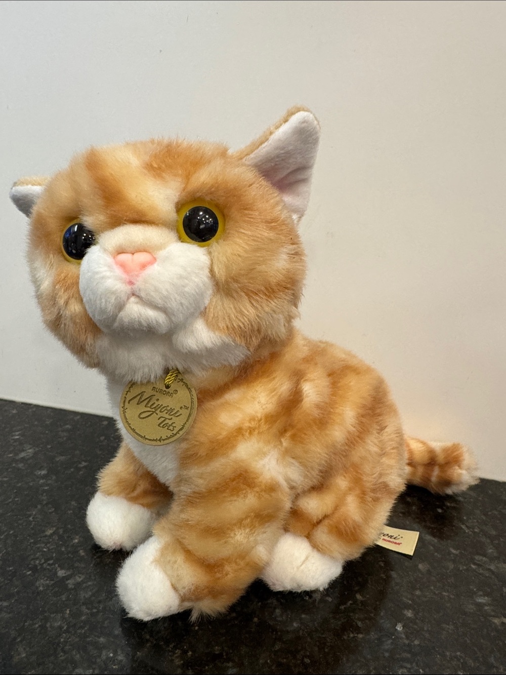 Aurora  Miyoni Tots Plush Tabby Cat Kitten Kitty Orange Gold White-size 9”